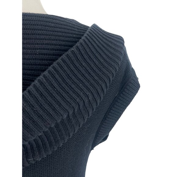 VTG Y2K GUESS Black Ribbed Hooded Mini Dress | 90s Dark Croquette Baddie Indie M - Picture 11 of 16